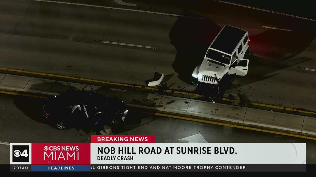 Driver killed in early morning crash in Sunrise, road closures reported — CBS Miami, Bonita Springs Schools news